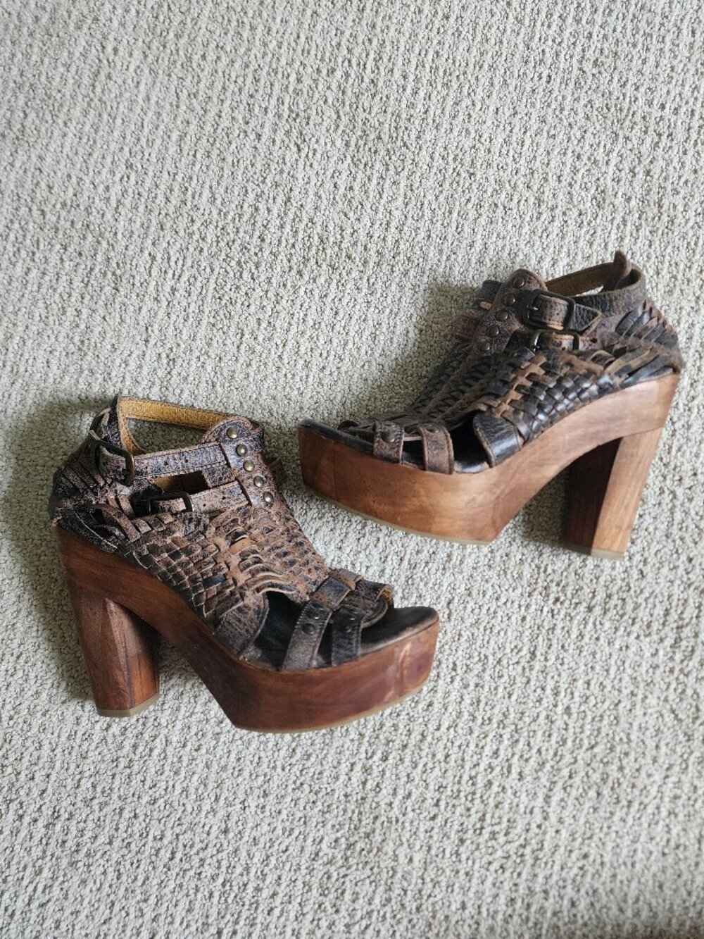 BEDSTU Cindy Handwoven Platform Heel, Women's Size 8